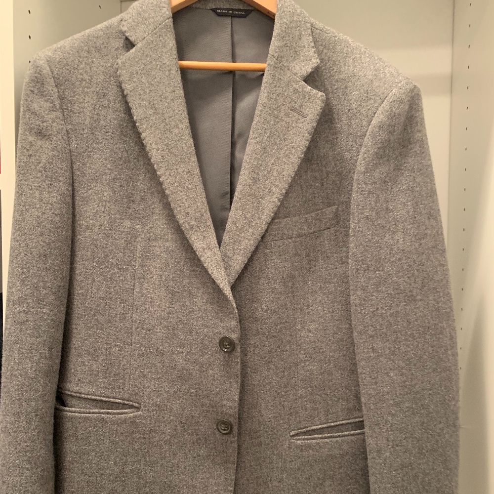 Banana Republic Grey Wool Two-Button Blazer